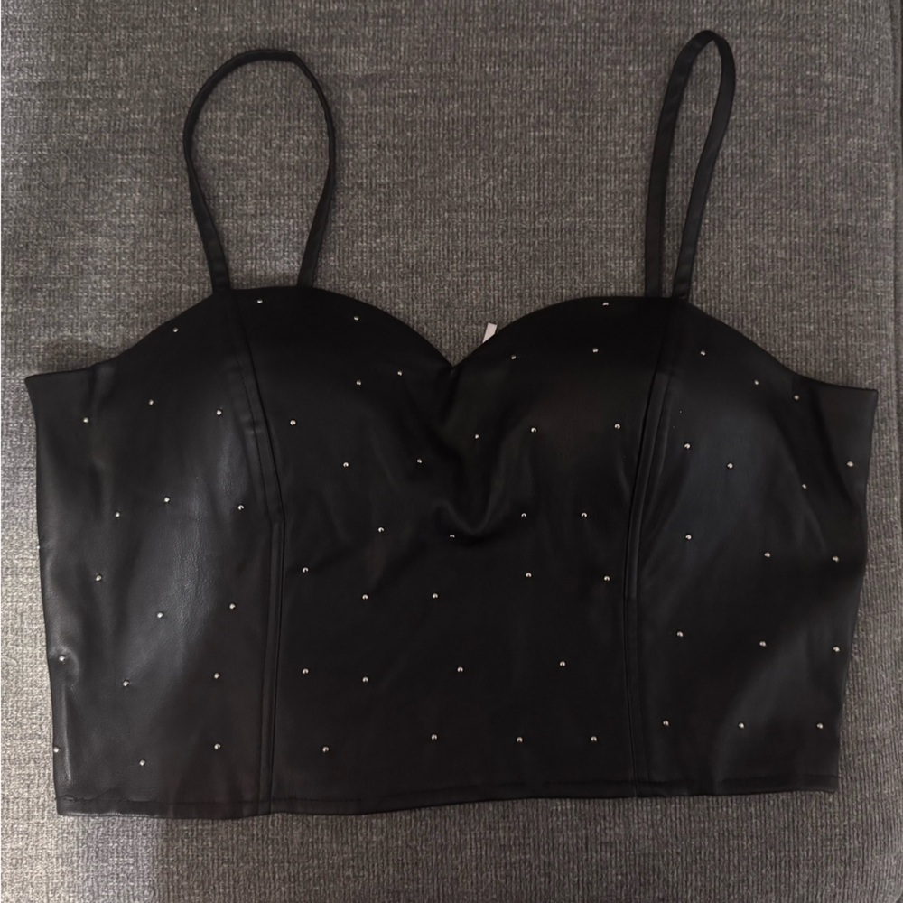 Say What New York - Black Studded Tank Top